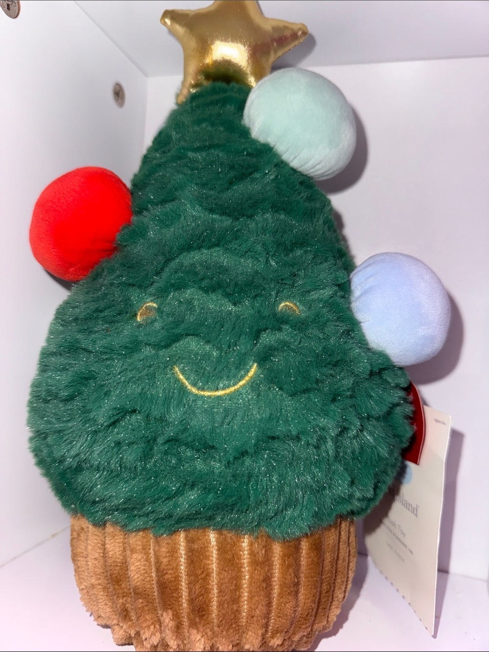 Plush Green Christmas Tree Stuffed Toy with Gold Star